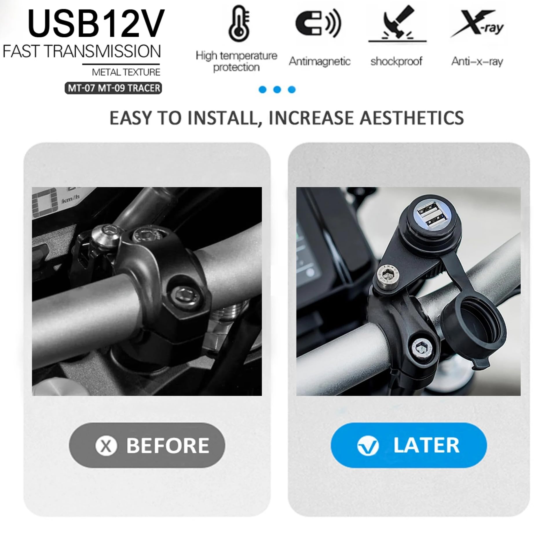 12 V Motorcycle Adapter Ladegerät Dual USB für Yamaha Tracer MT-07 MT-09 SP FZ-09 FZ-07 Tracer XSR 700 900 Motorradzubehör
