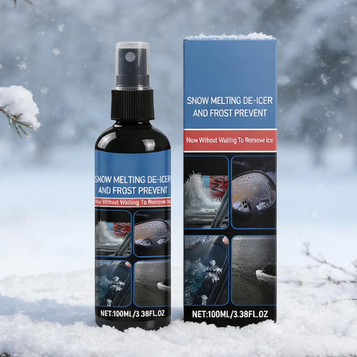 Car Windshield Deicer - 100ml Long-Lasting Multi-Purpose Defroster,Car Window Ice Melting Snow Remover,for Winter Drivers Vehicle Truck RV SUV Window Glass