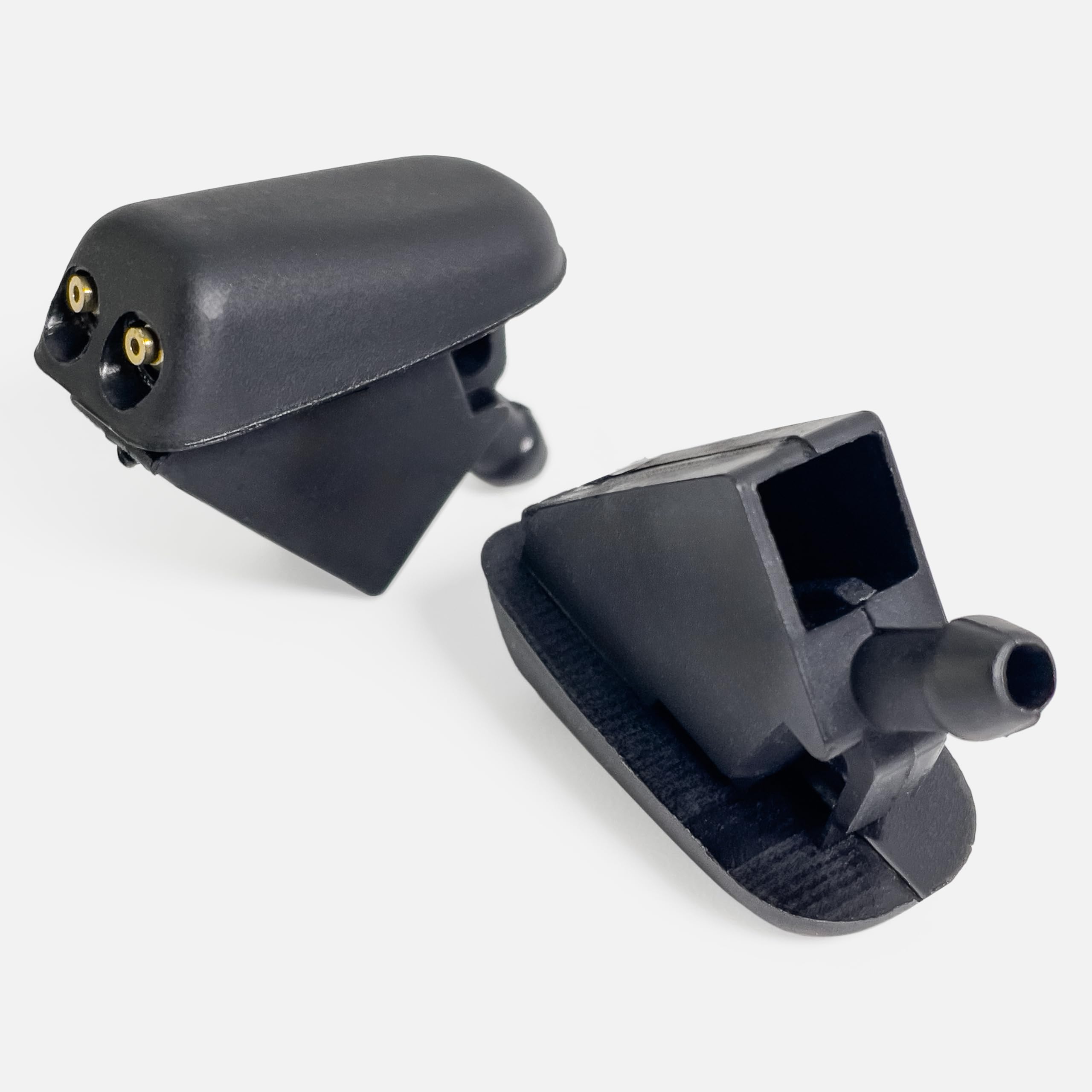 2 szt. Click&Fit Dysze do spryskiwaczy przedniej szyby kompatybilne z Tesla Model S 3 X Y 2012-2023 niepodgrzewane 2-kierunkowe regulowane dysze natryskowe akcesoria zastępuje OE# 1052887-00-C