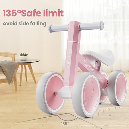 Miniatura 5 de Bicicleta de equilibrio para bebés de 1 año de edad, iluminación colorida de 10 a 24 meses, juguetes de empuje para niños pequeños, 4 ruedas,