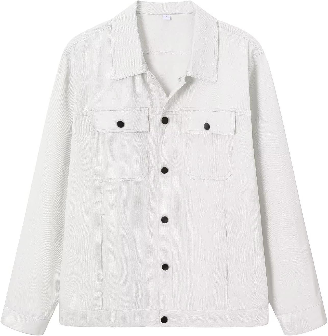 Betusline Men's Lightweight Military Style Jacket Washed Cotton with Multi Pockets