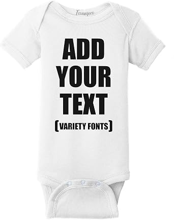 TEEAMORE Custom Baby Bodysuits Add Your Text For Baby Girl & Boy Personalized Bodysuit