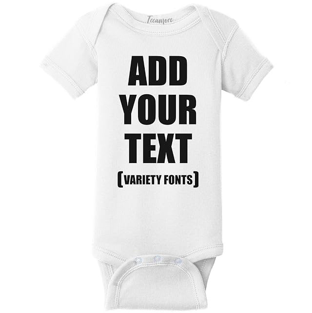 TEEAMORE Custom Baby Bodysuits Add Your Text For Baby Girl Boy Personalized Bodysuit