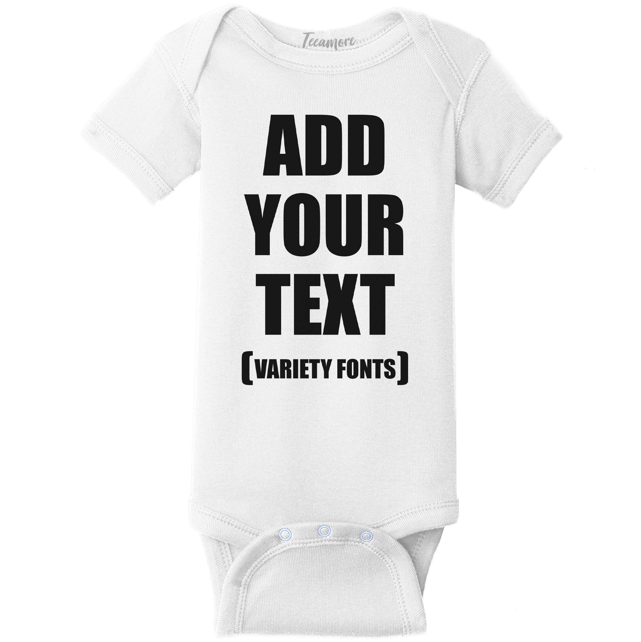 TEEAMORE Custom Baby Bodysuits Add Your Text For Baby Girl Boy Personalized Bodysuit