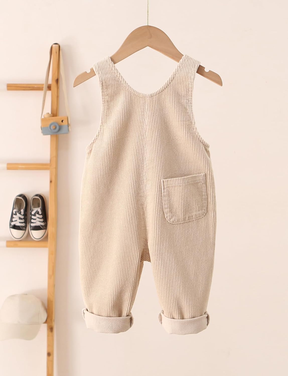 Happy Cherry Toddler Boy Girl Soft Corduroy Suspender Pants Baby Bib Overalls Infant Adjustable Button Romper - Image 2