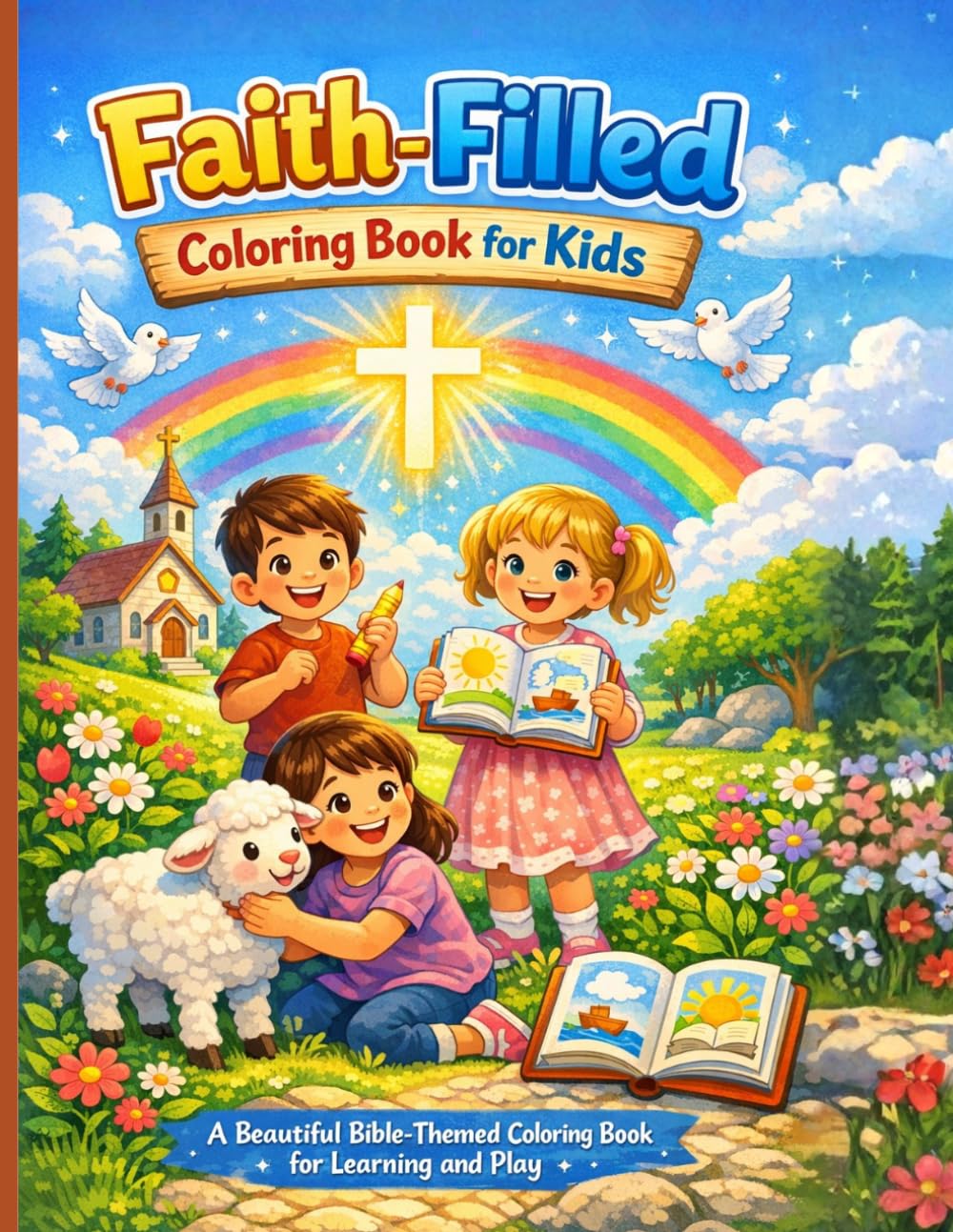 Faith-Filled Coloring Book for Kids: A Beautiful Bible-Themed Coloring Book for Learning and Play