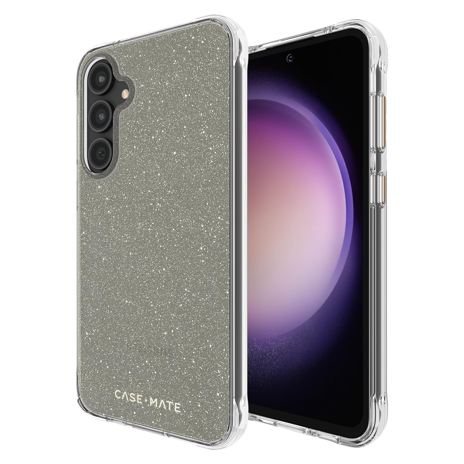Case-Mate Samsung Galaxy S23 FE 5G Case [6.4"] [12ft Drop Protection] [Wireless Charging] Sheer Crystal Gold Phone Case for Samsung Galaxy S23 FE 5G - Luxury Bling Glitter w/Anti-Scratch, Shockproof
