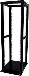 StarTech.com 36U Heavy Duty Open Frame Server Rack - 1000lbs - 4 Post Adjustable Depth (18.3" to 39.2") Network Equipment Rack w/ Casters (4POSTRACK36)