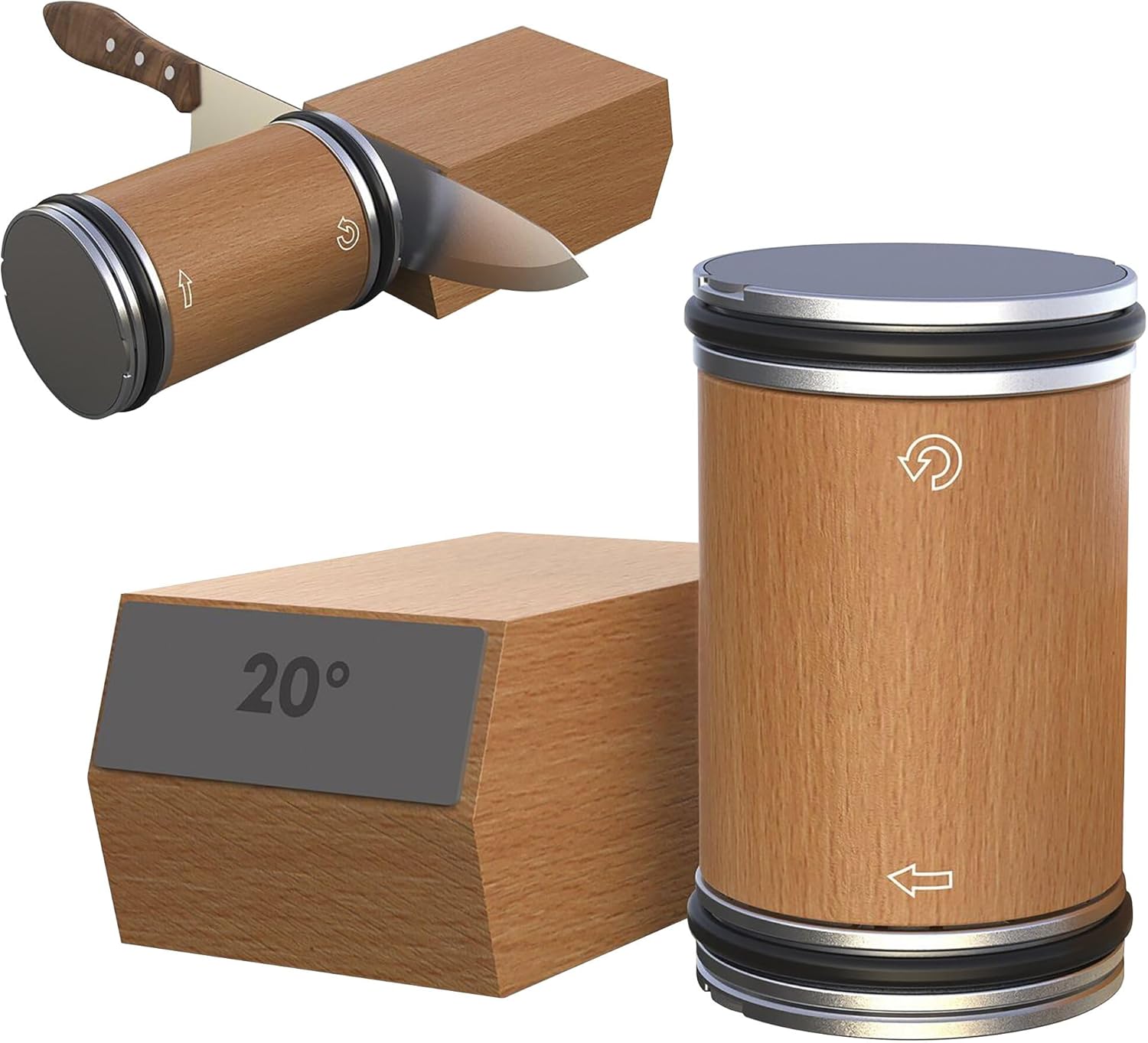 Rolling Knife Sharpener for Kitchen Knives - Rolling Knife Sharpening - Knife Sharpener Tool Kit Offers Sharpening Stone - Birthday Gift for Women Men