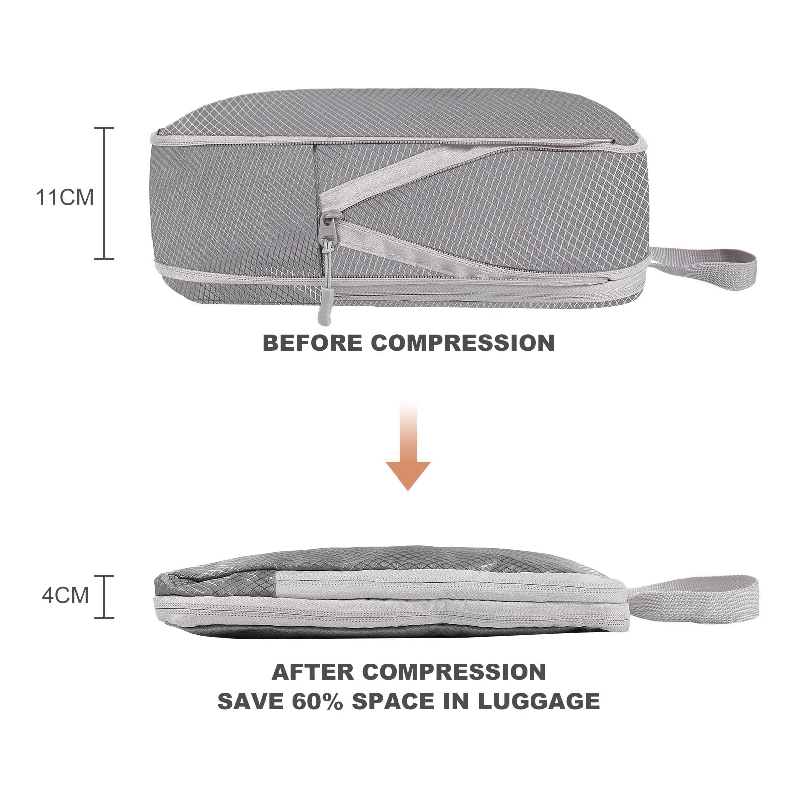 Set Organizer Valigia 4 Pezzi - Sacchetti Comprimibili Impermeabili Per Viaggio - Foto 7