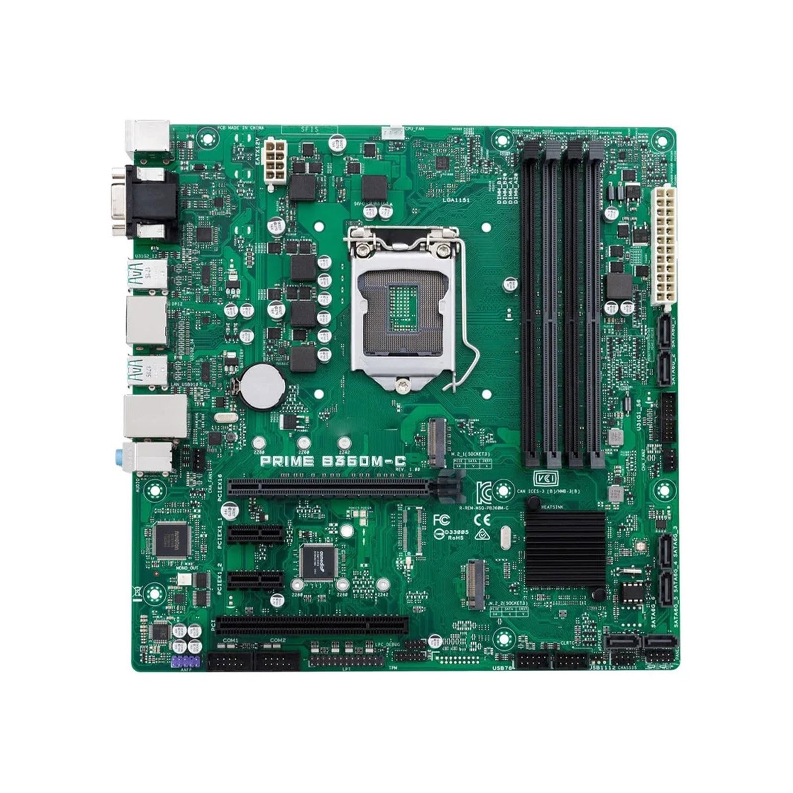 Placa Base Placa Base Fit For ASUS Prime B360M-C LGA1151 Compatible con i5-9400F 9500F 9600K i7-8700K 9700KF CPU DDR4 2666MHz NVME M.2 HDMI Micro ATX