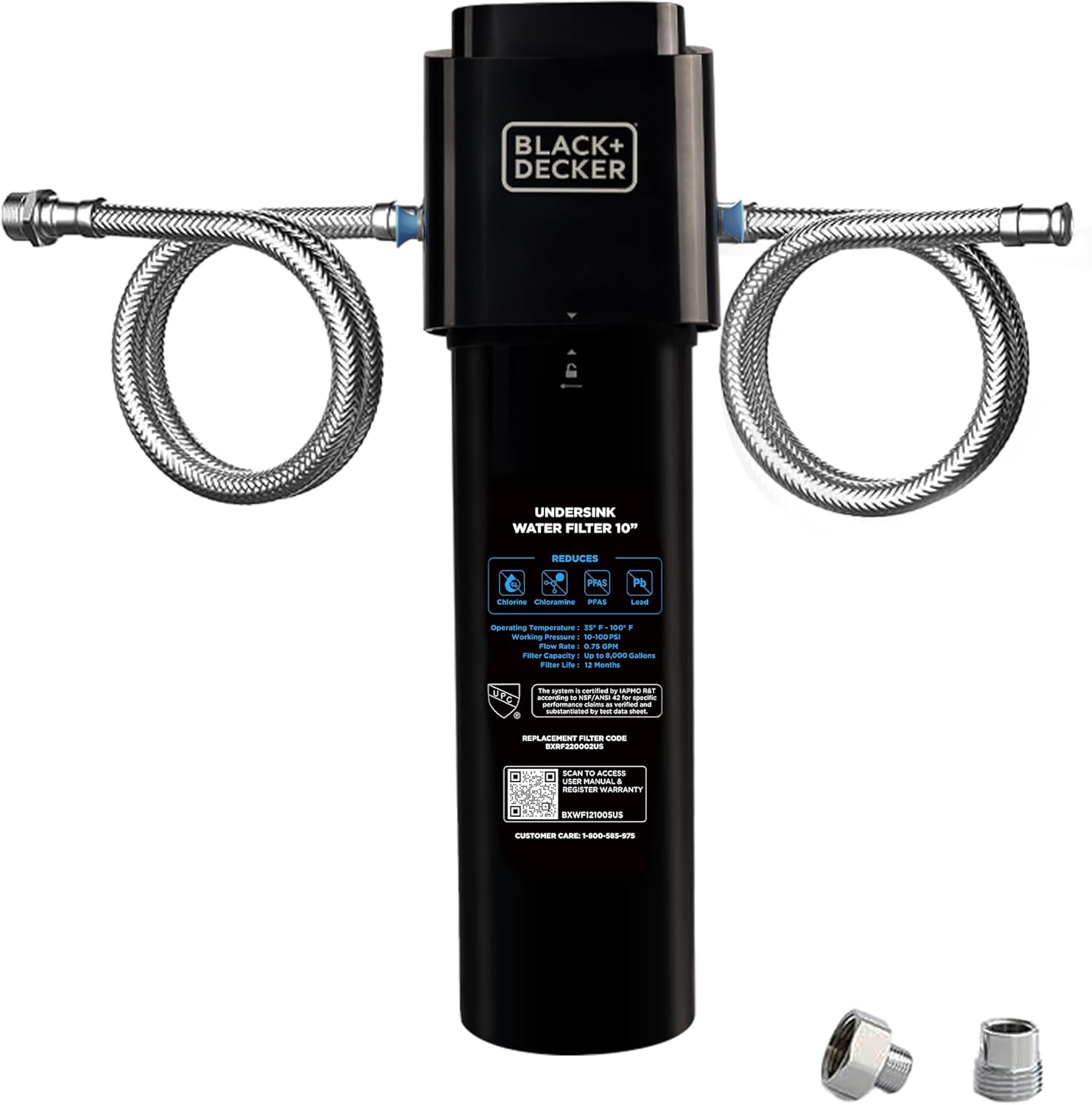 BLACK+DECKER 10’’ Under Sink Water Filter – Removes Contaminants & Odors BLACK+DECKER 10’’ Under Sink Water Filter – Removes Contaminants & Odors