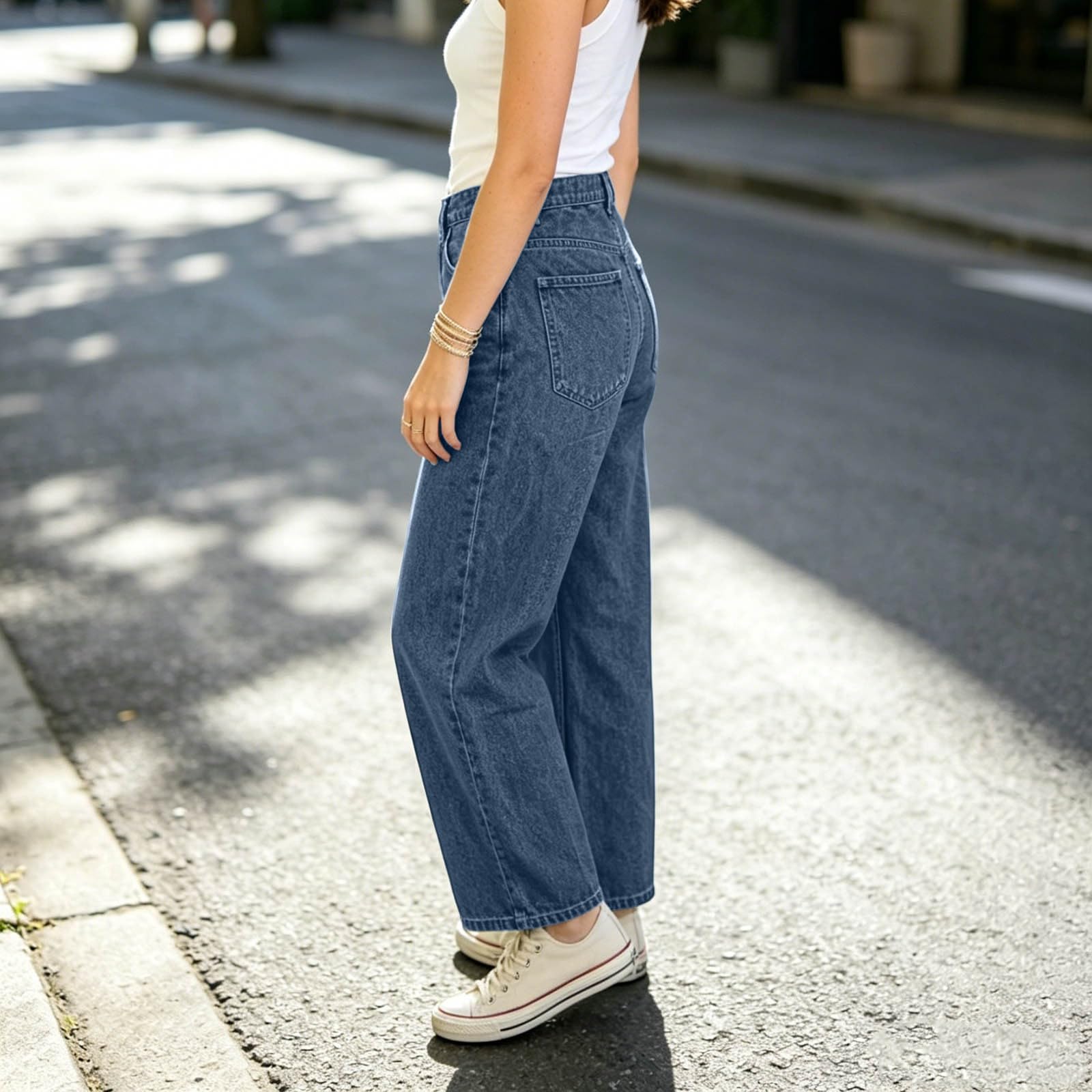 Street Style Loose Fit Denim Jeans for Casual Wear Everyday Comfort
