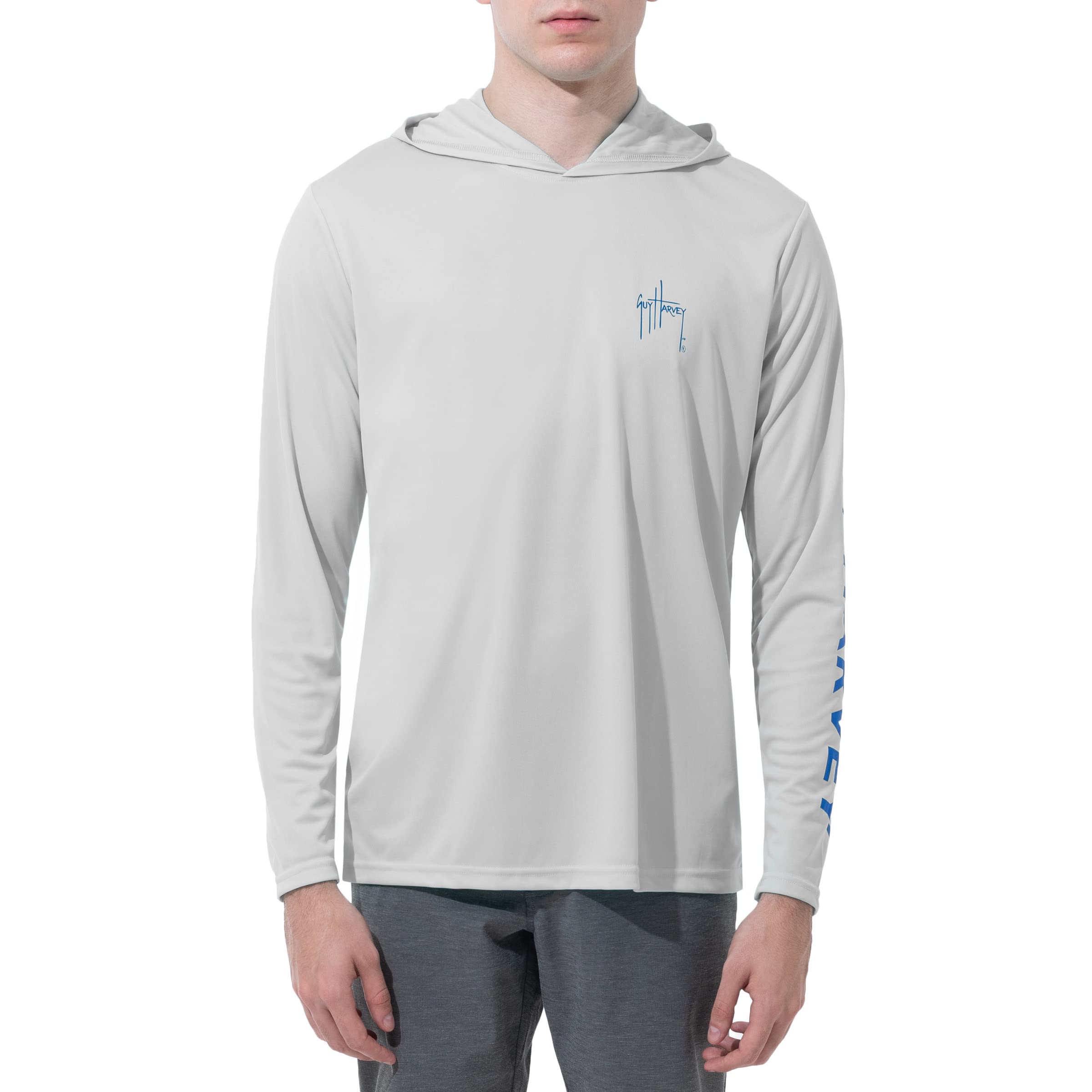 Guy Harvey Men's Long Sleeve Performance Sun Protection Hoodie UPF 50+