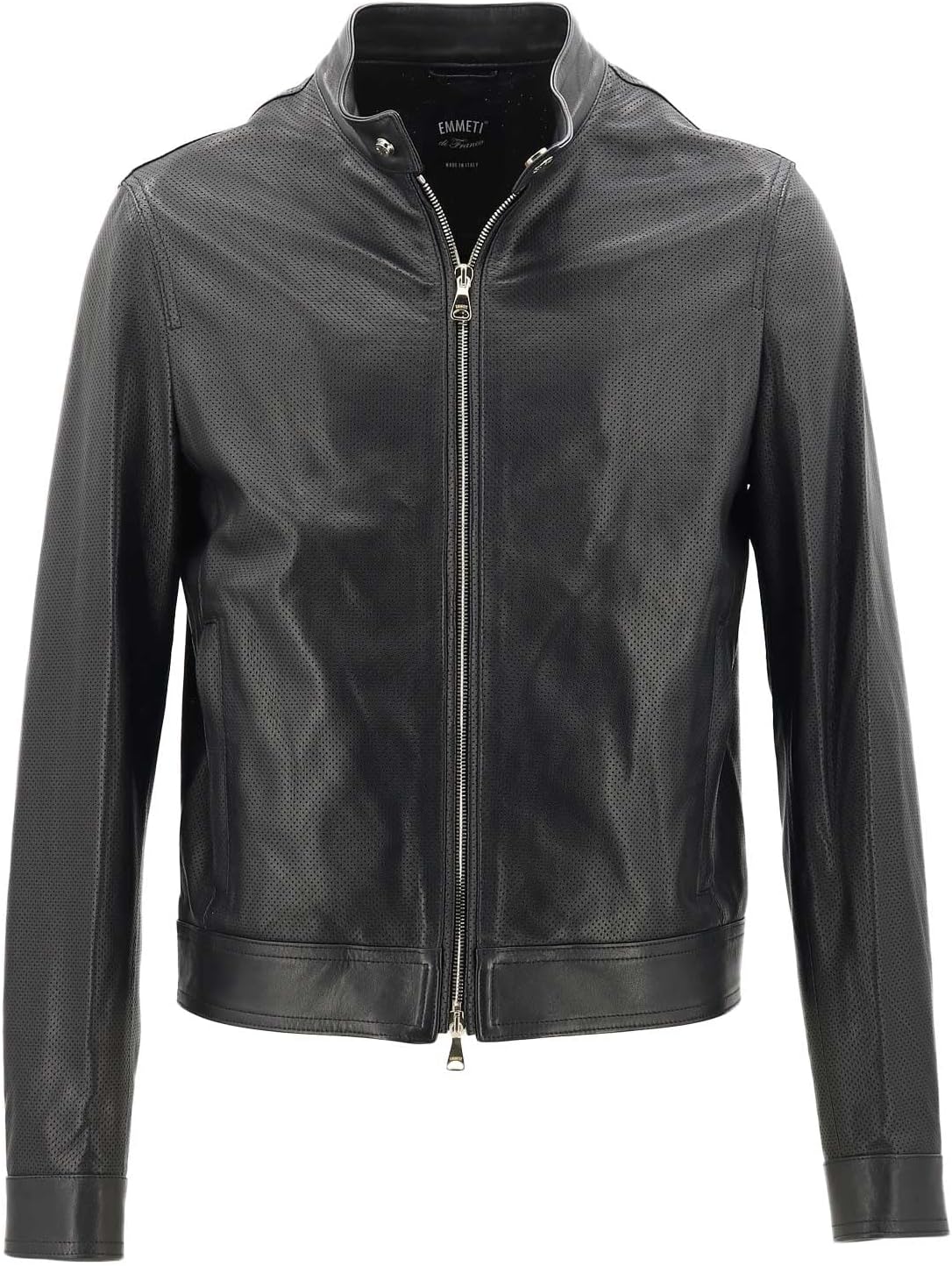 美品タグ付きemmeti シルクレーザーjuri シングルライダースnero 黒