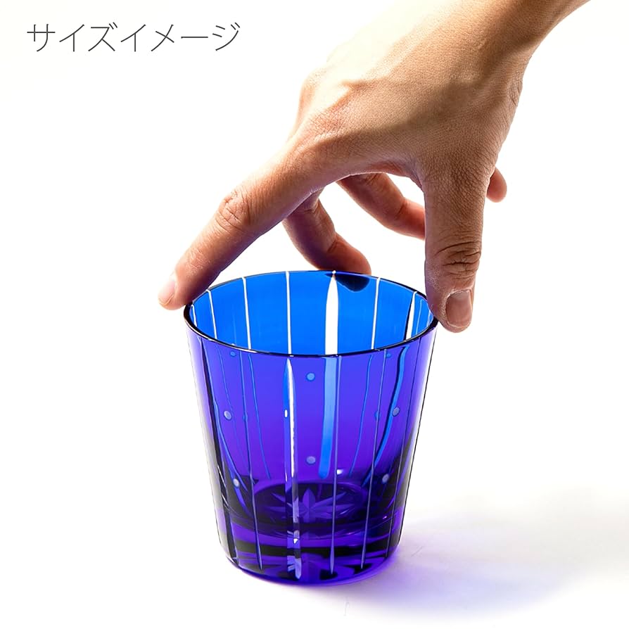 太武朗工房　江戸切子　立菱縞紋　天開オールドグラス　ルリ　グラス Amazon | 【 太武朗工房 公式 直販 】 江戸切子 立菱縞紋 天開