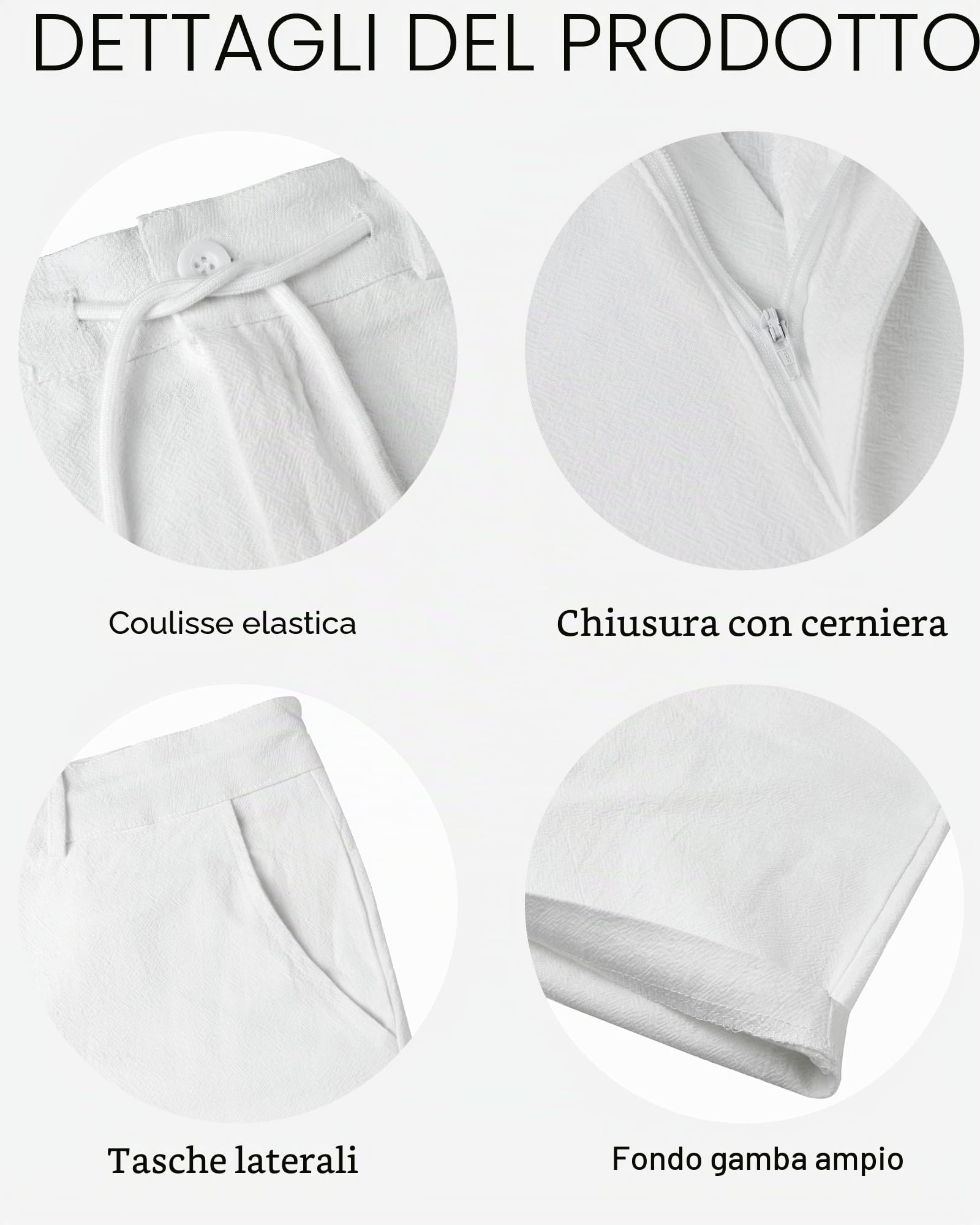 YAOBAOLE Pantaloni in Lino da Uomo, Corti da Uomo, in Lino, Pantaloni Corti, da Uomo, Estivi, Lino