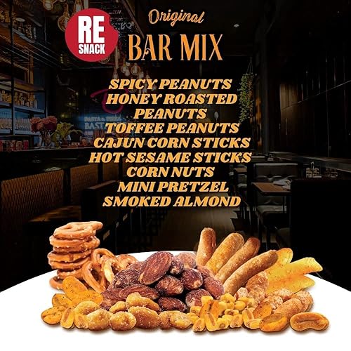 Miniatura 2 de RESNACK Original Bar Mix  Cacahuetes picantes, palitos de maíz, palitos de sésamo, mini pretzels, almendras ahumadas  Mezcla de aperitivos, Kosher,