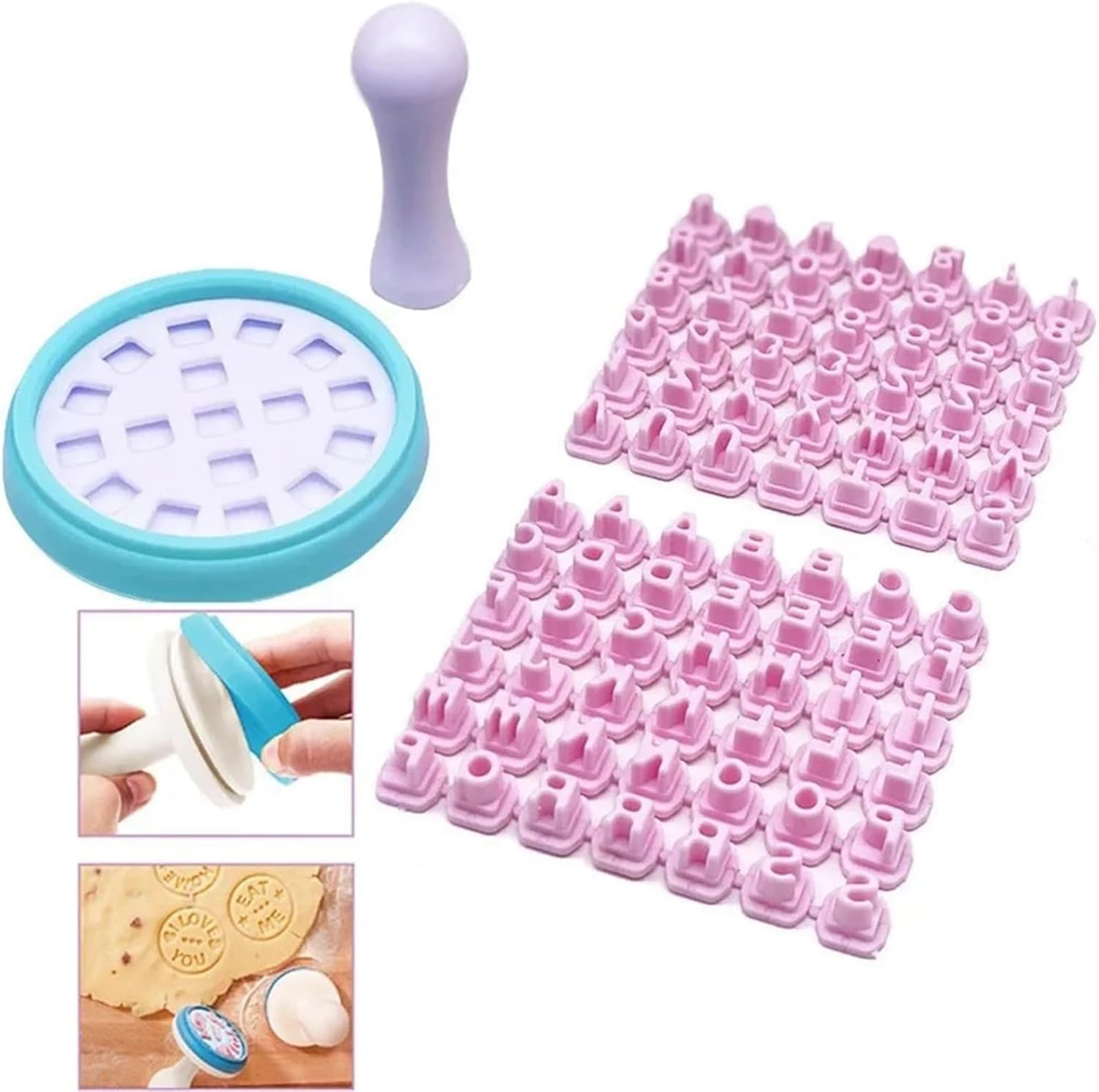 Number Letters Cookie Stamp Mold 8 Set Cookie Molds For Cake Decorating - Reusable Plastic Alphabet Number Stamps For Homemade Biscuits