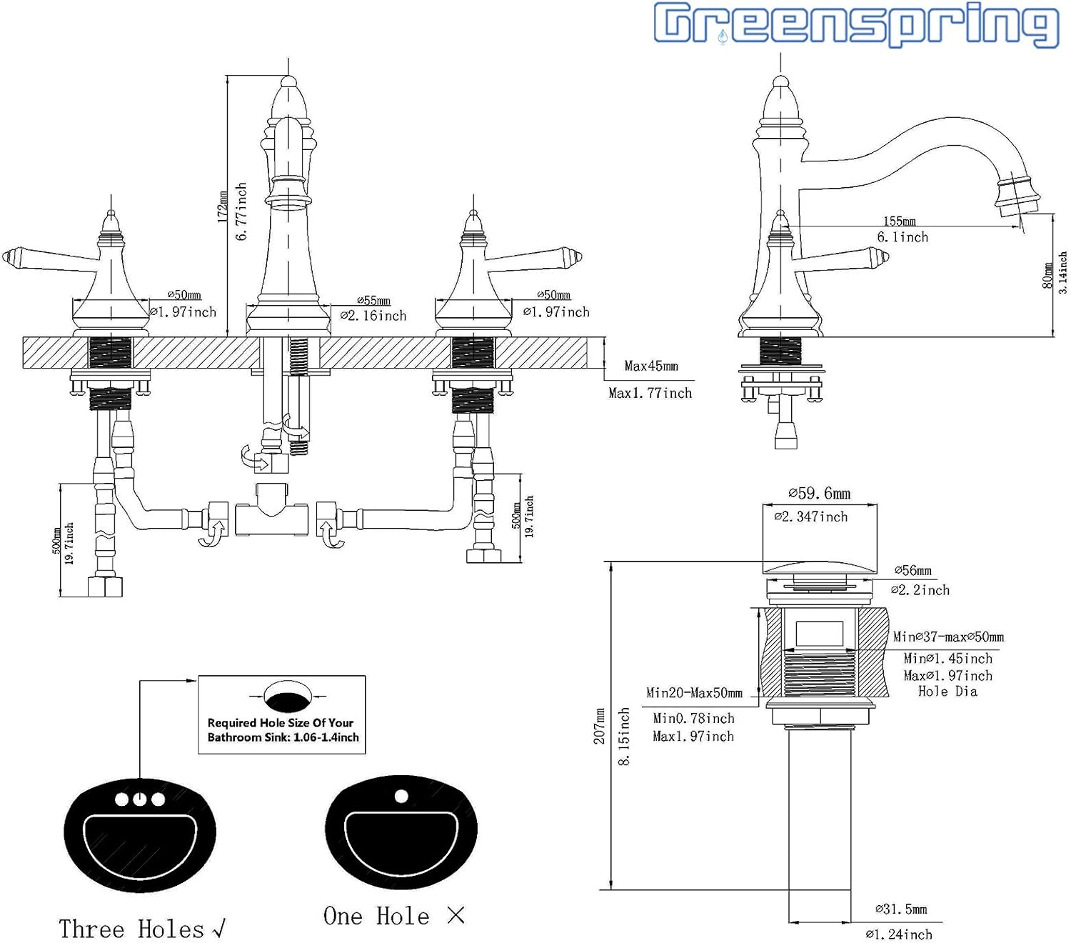 🛒 Crazy Deals Greenspring Oil Rubbed Bronze Bathroom Faucet 3 Hole Widespread Waterfall for Sink 8-16 Inch Farmhouse Commercial 2 Handle Faucets with Pop Up Drain with Overflow Brass Basin Supply Line Lead-Free Exclusive Greenspring Oil Rubbed Bronze Bathroom Faucet 3 Hole Widespread Waterfall for Sink 8-16 Inch Farmhouse Commercial 2 Handle Faucets with Pop Up Drain with Overflow Brass Basin Supply Line Lead-Free