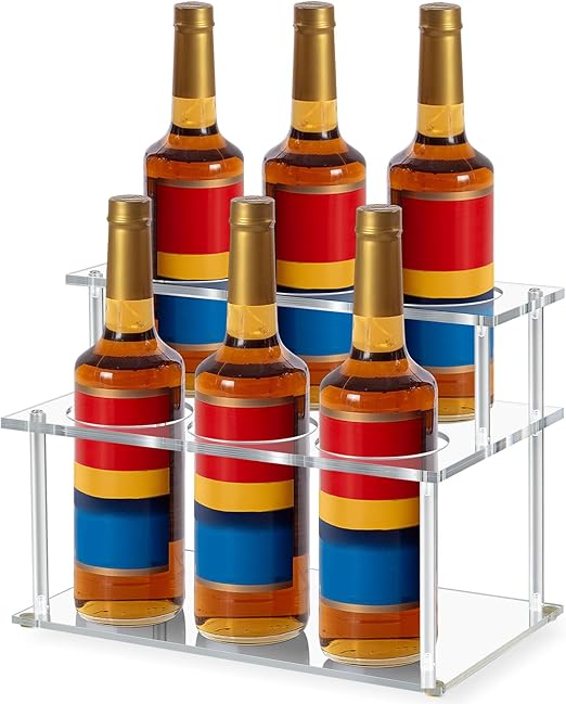 Amazon.com: LemonRoad Acrylic Coffee Syrup Organizer Rack 2 Tier Syrup ...