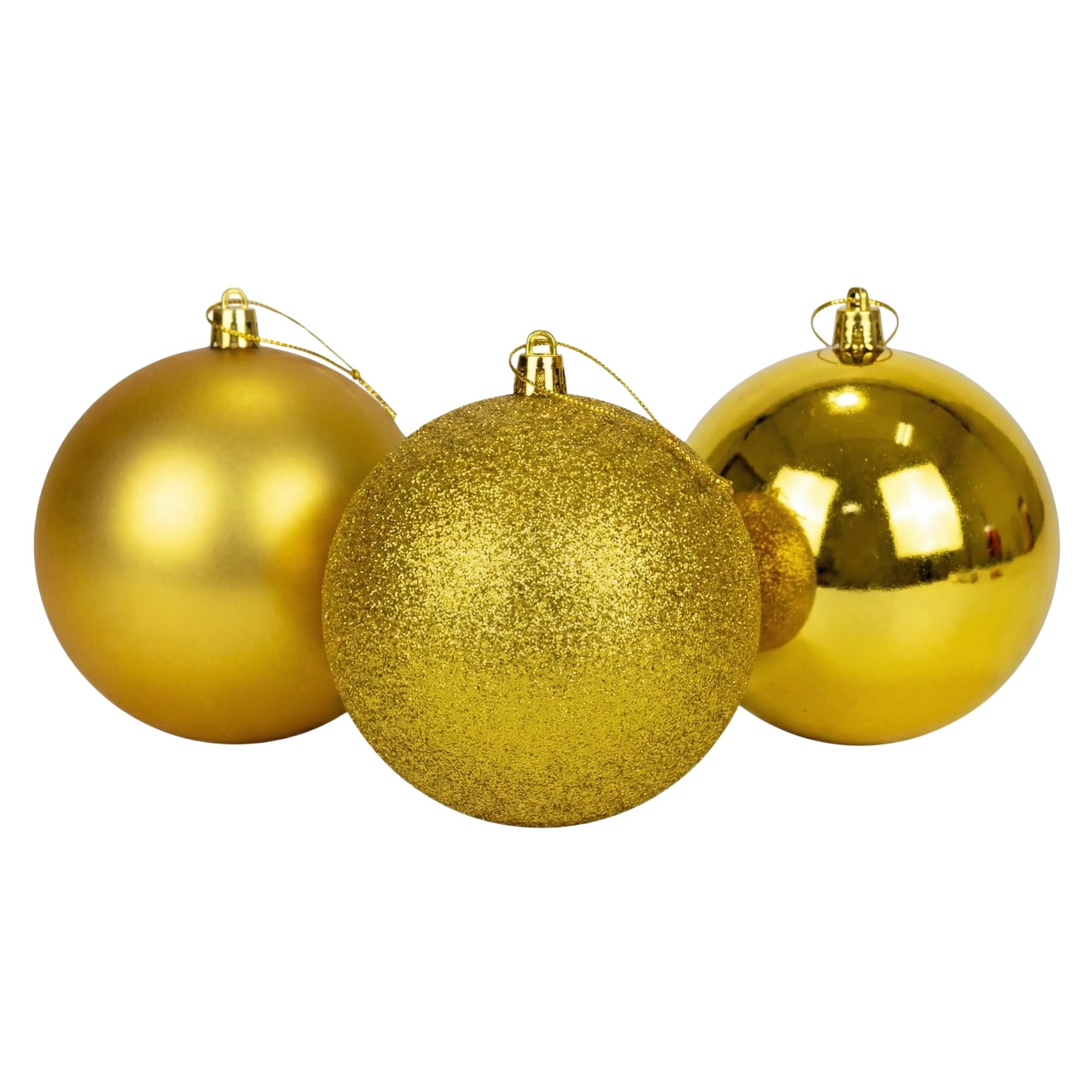 Shatchi Set Of 325Cm Dark Gold Christmas Baubles (GlossyMatteGlitter) Décor Pack from B&Q