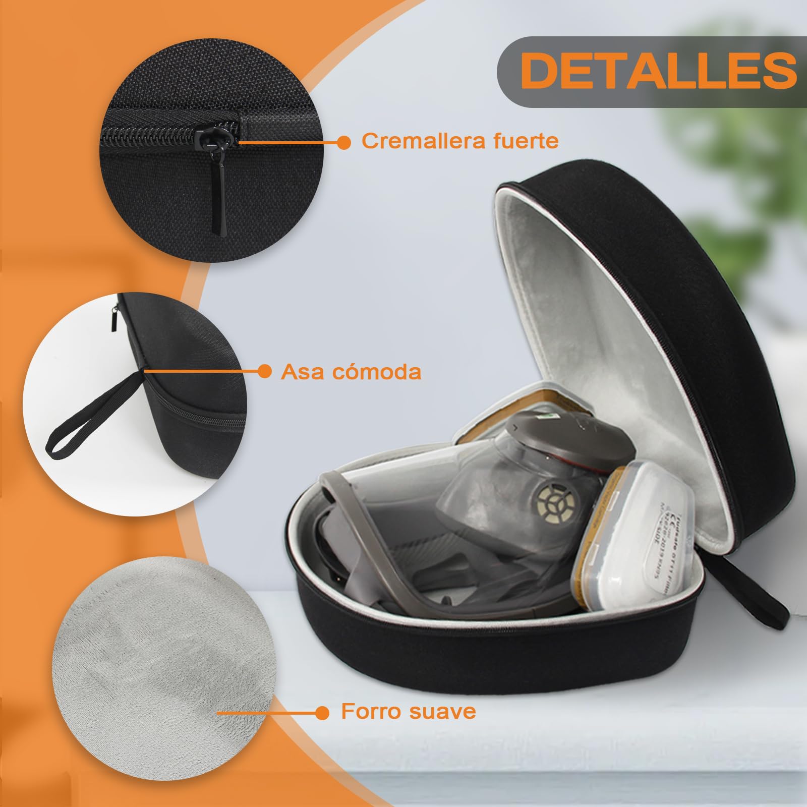 Estuche de viaje rígido para máscara respiratoria facial completa 3M 6700 6800 6900, estuche rígido para máscara respiratoria facial completa serie 6000, bolsa para máscara de gas, bolsa para máscara