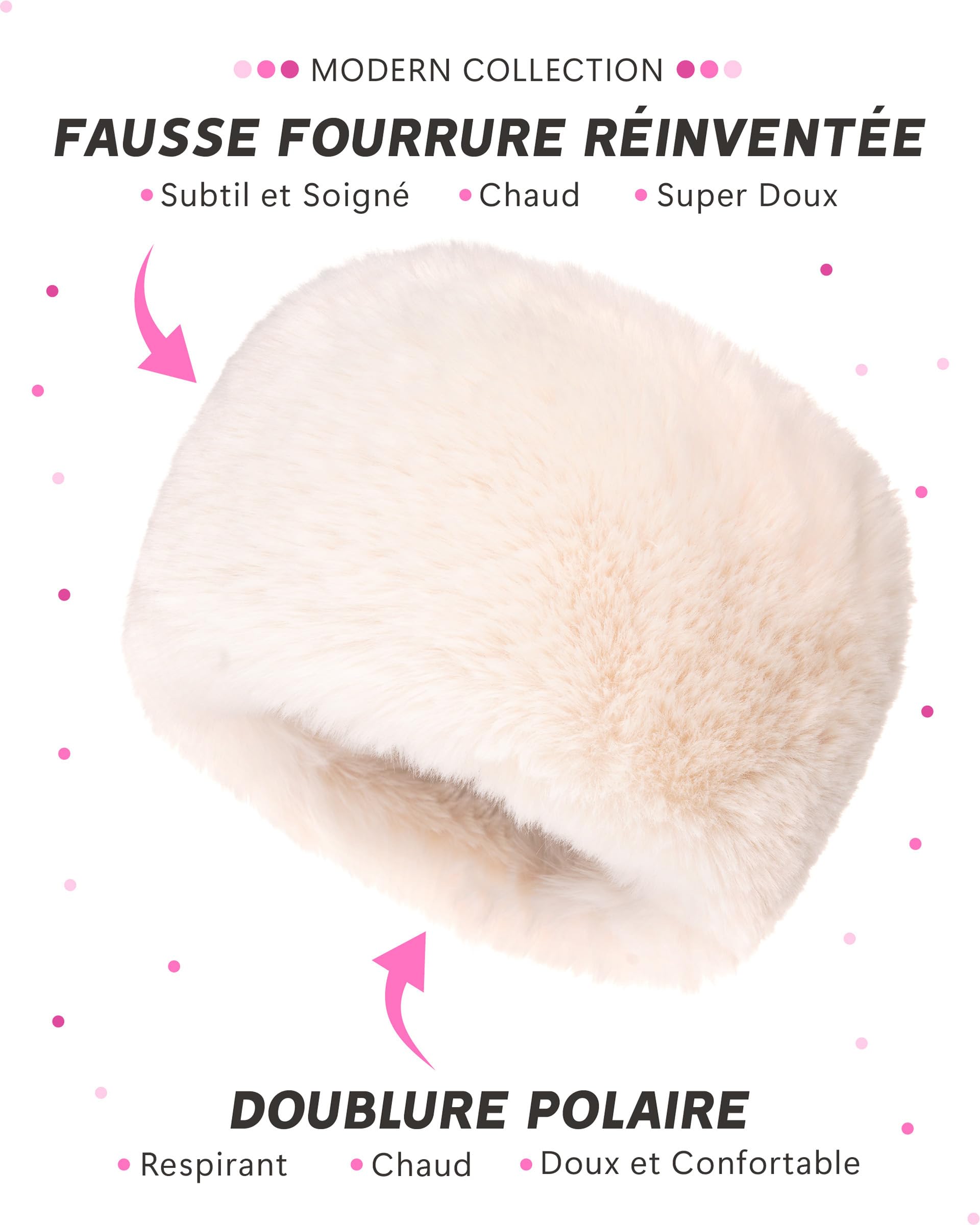 Futrzane Modern Chapeau Cosaque - Bonnet Femme Hiver - Chapka Russe en Fourrure
