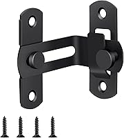 Vista 2 de Cerradura de puerta de granero abatible de 90 grados, cierre de puerta resistente, protege la privacidad para valla de madera de granero puertas