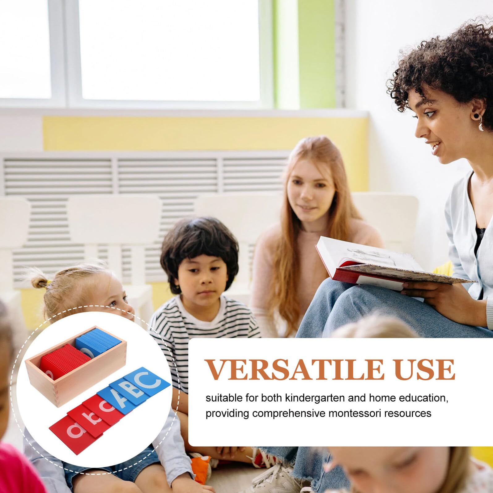 Set Montessori Lettere Tattili Alfabeto in Legno Rosso Blu | Apprendimento Alfabetico per Ragazzo Ragazza, Uso in Asilo e Istruzione Domestica