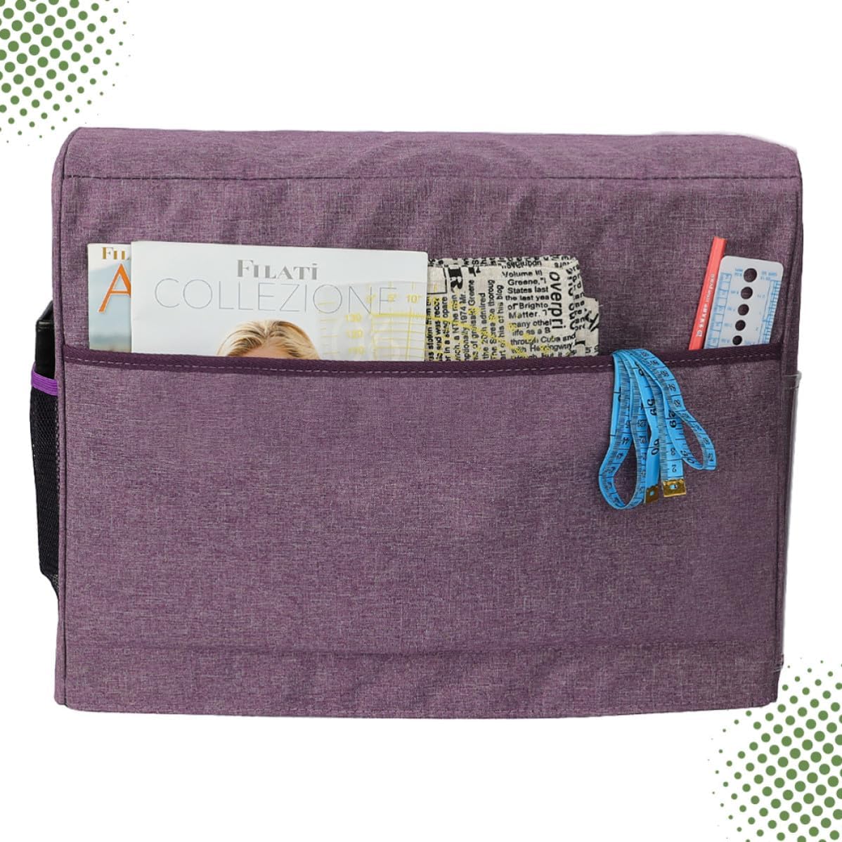 BETOOKY Sewing Machine Cover with Zipper and Pocket, Foldable Oxford Dust Cover for Home and Shop Use, Easy to Clean Protective Case for Standard Sewing Machines