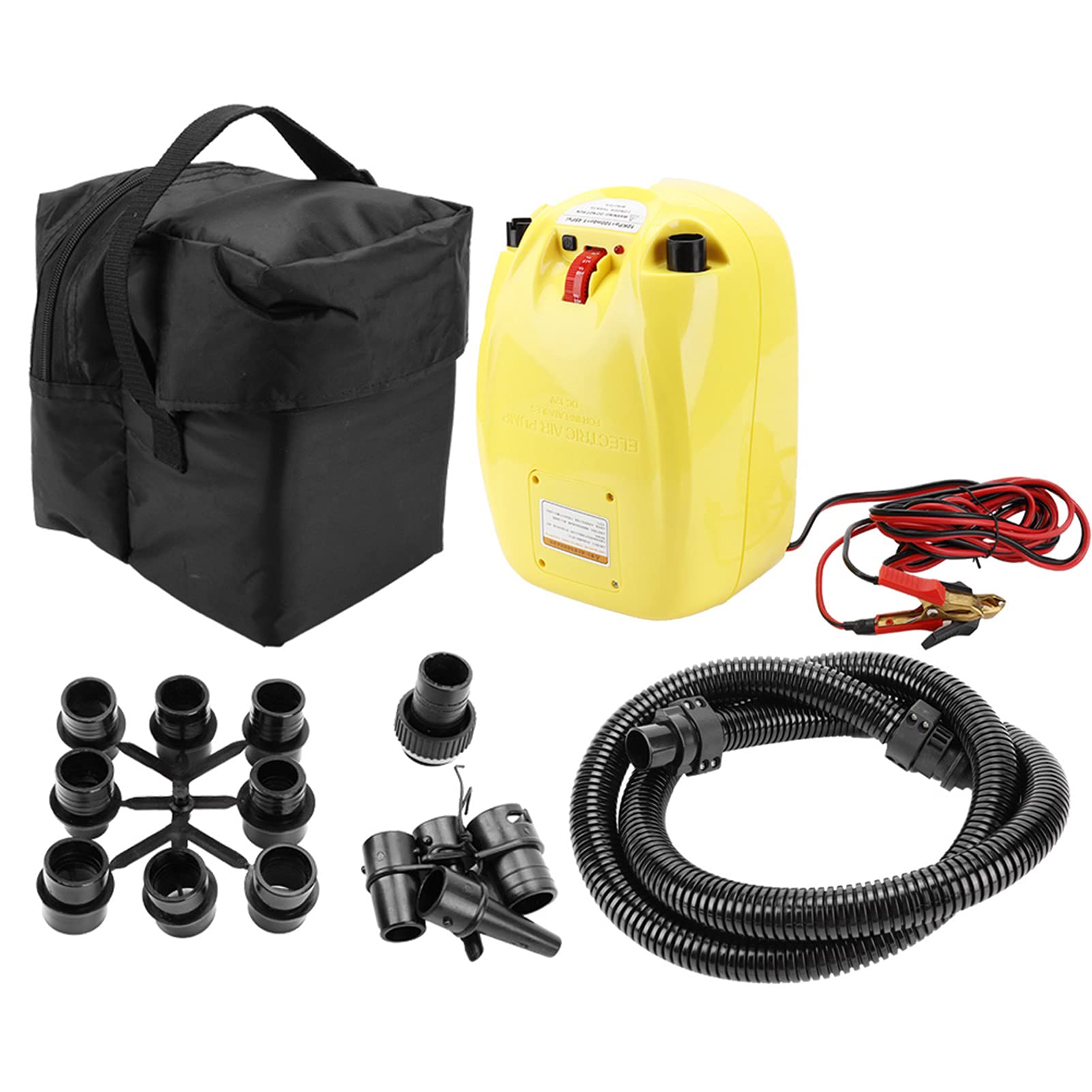 Pompe électrique Haute Pression pour Kayaks, Bateaux de canoë Gonflables, Gonfleur Automatique en PVC Durable 12V pour Radeaux et Cerfs-Volants