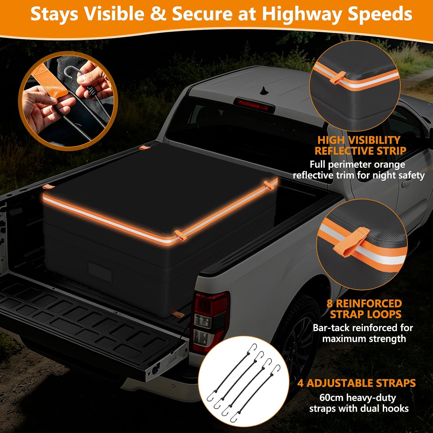 Truck Bed Cargo Bag, 26 Cu.Ft Heavy-Duty All-Weather Storage