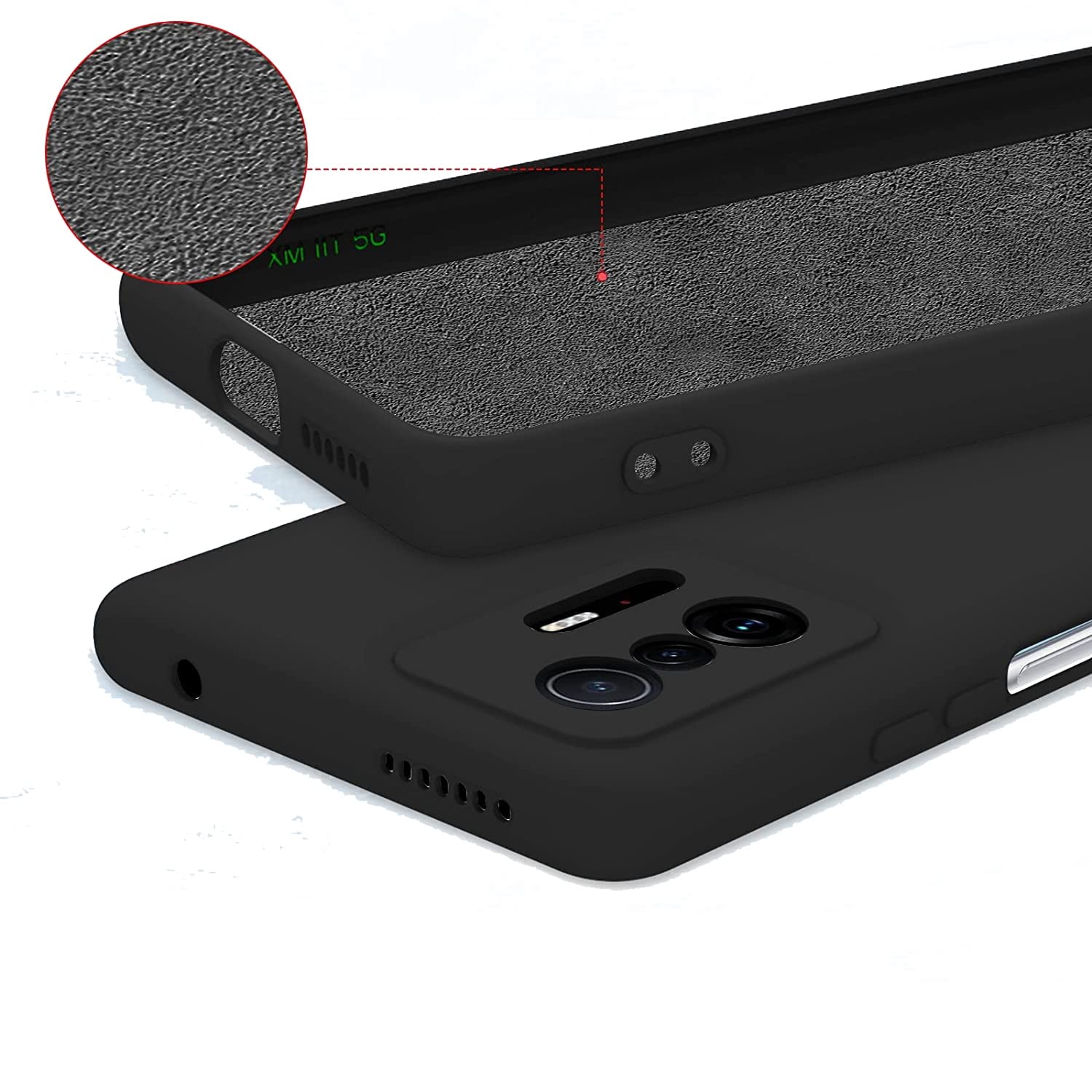 compatibile con Xiaomi Mi 11T / Mi 11T Pro 5G / 21081111RG / 2107113SG Copertura tasti Custodia Cover Case protezione posteriore Slim matte Flessibile Gel Silicone TPU (Nero