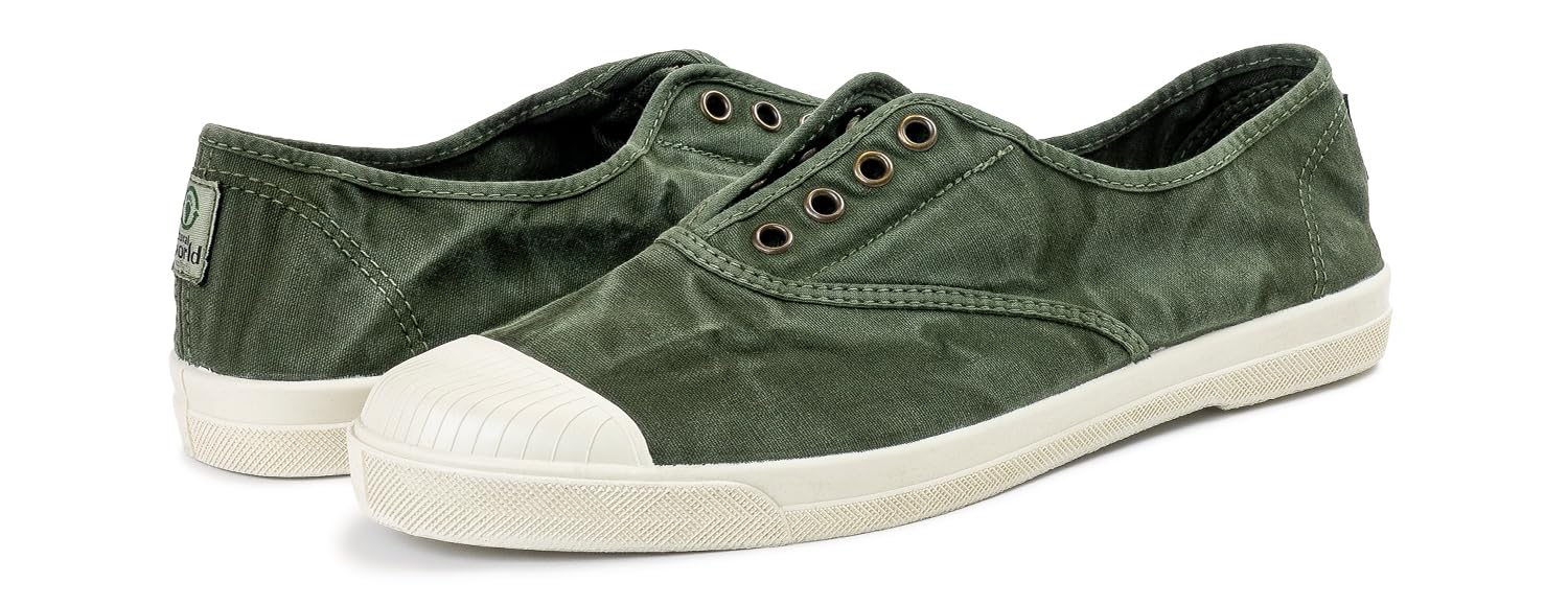 Chaussures en coton bio Natural World Eco 3102E tennis vertes homme