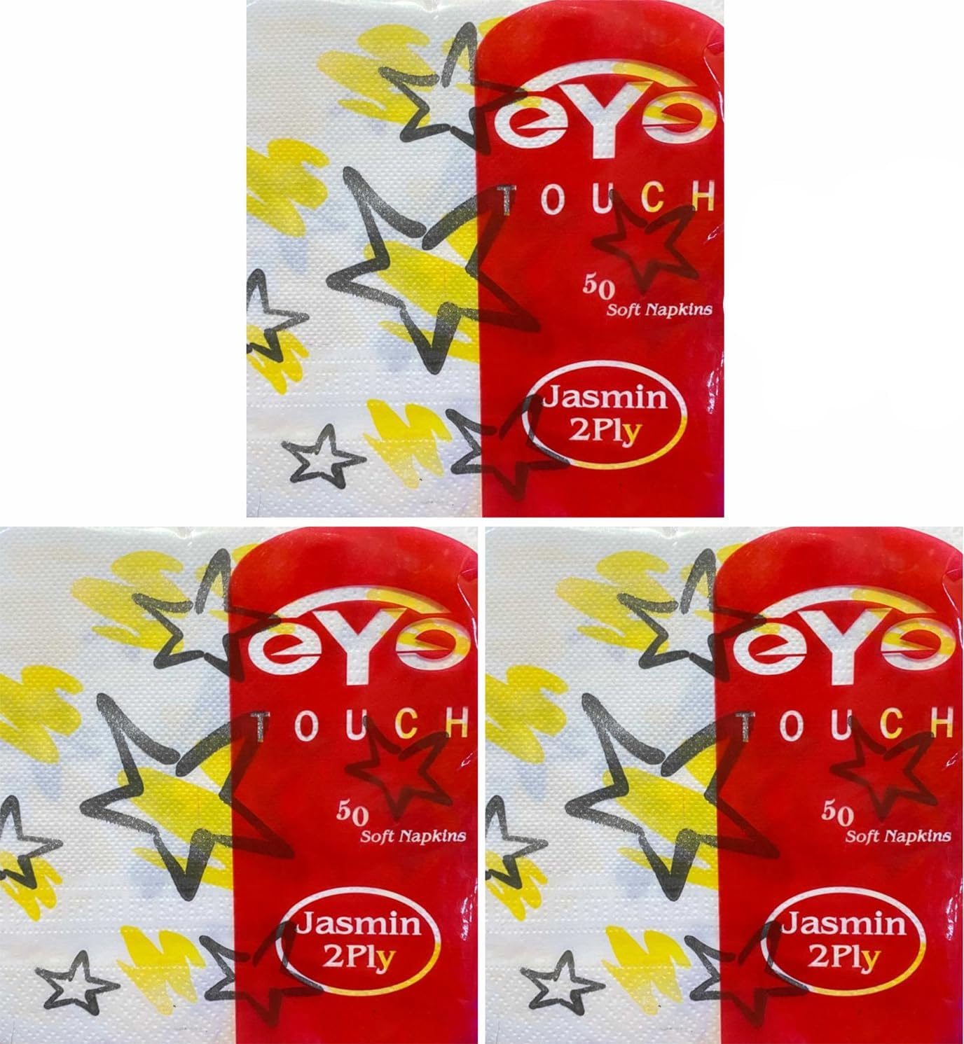 - Color 2 Ply Soft Tissue Napkins for Dining Table - Pack of 3, 150 Pulls | Soft And Highly Absorbent | 100% Natural Virgin Facial Tissue Paper - 50 Sheets Each Pack, 33 x 33 cm