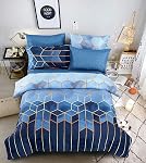 Duvet Cover Set Queen King Marble Pattern Printed White Soft Microfiber Bedding with Zipper Closure (M0033-YUYE, Full(1x Duvet Cover+Queen(1x Duvet Cover+2 Pillow)