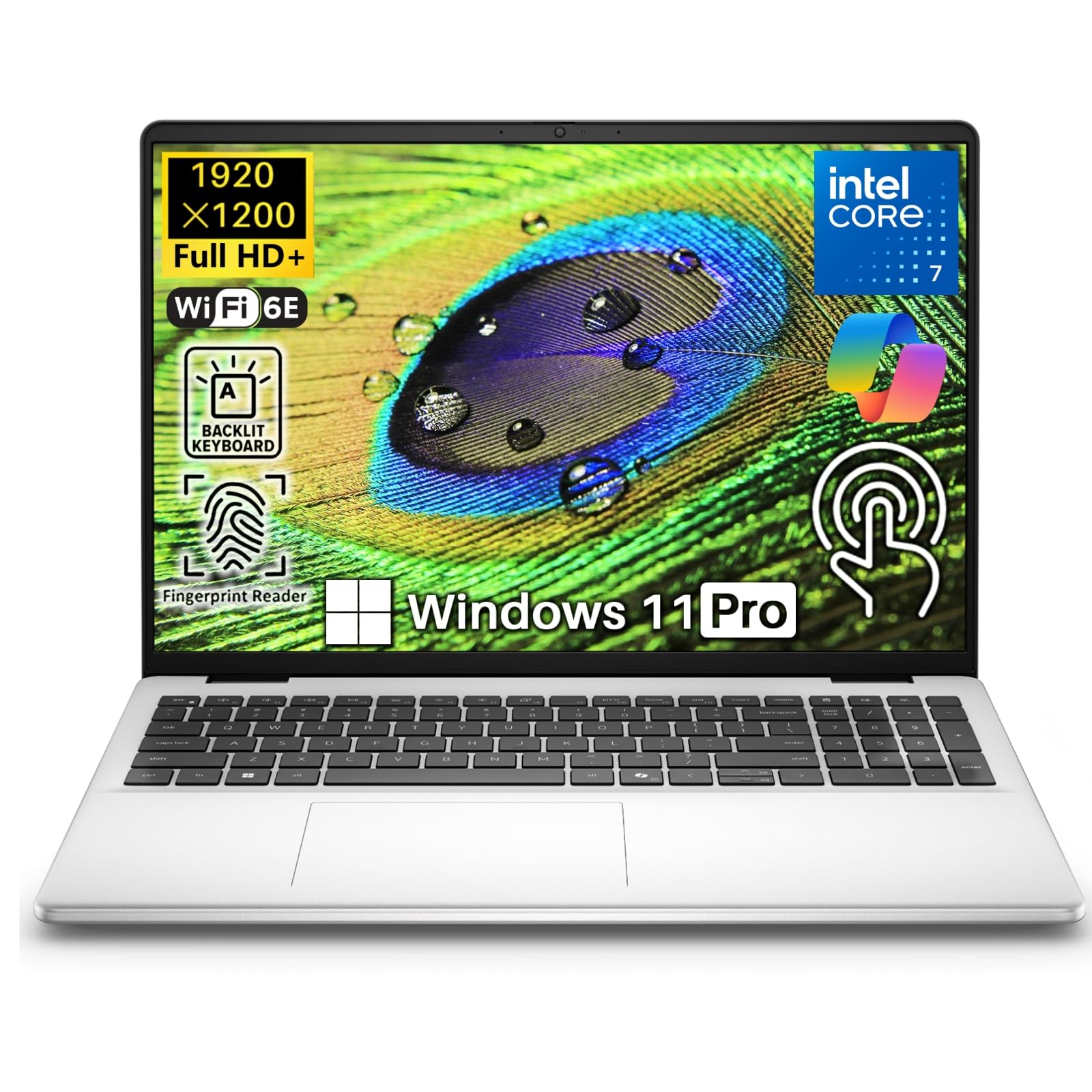 2025 New DC16251 16" Touchscreen Laptop, Intel Core 7 150U (Up to 5.4GHz), 16 inch FHD+ Display, 32 GB DDR5 5200MT/s, 2 TB SSD, Fast Charge, Backlit Keyboard, Fingerprint Reader, Win 11 Pro