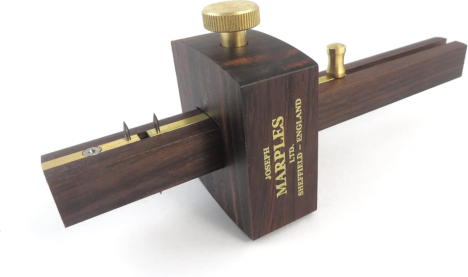 Adjustable Pin Marking/Mortise Gauge Solid Rosewood Square Head with Pull-Slide Pin Adjustment