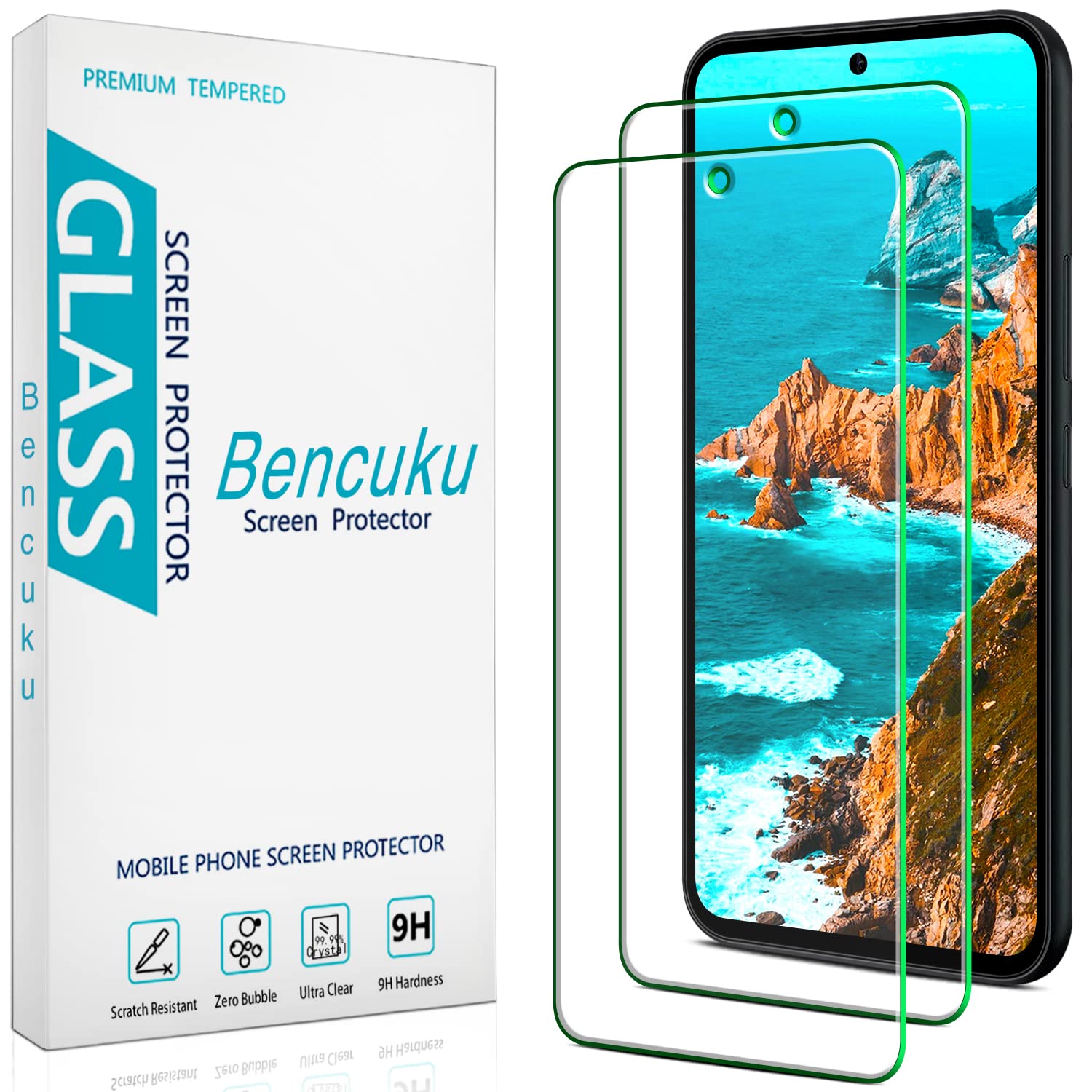 (2 Pack) Designed for Samsung Galaxy A54 5G Tempered Glass Screen Protector, Anti Scratch, Bubble Free