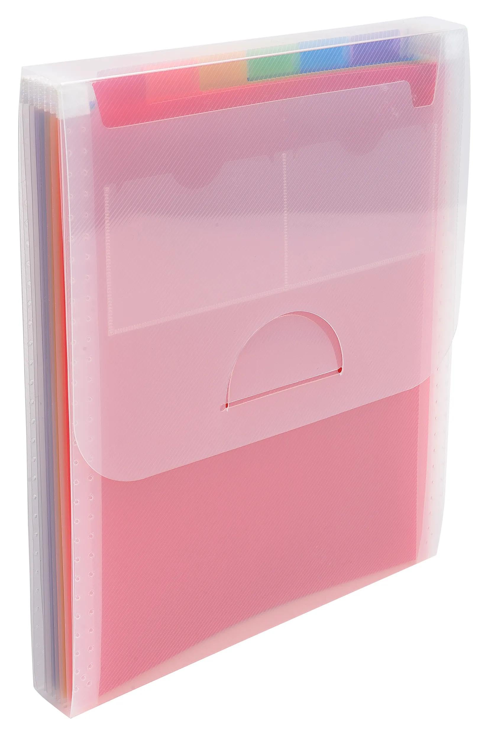 Exacompta - Réf. 55798E - Carton de 5 trieurs valisette vertical Crystal - couverture et intérieur en PP - avec 2 porte-étiquettes sur la face - 6 compartiments - dim 25,5x30,5cm - pour A4 - cristal