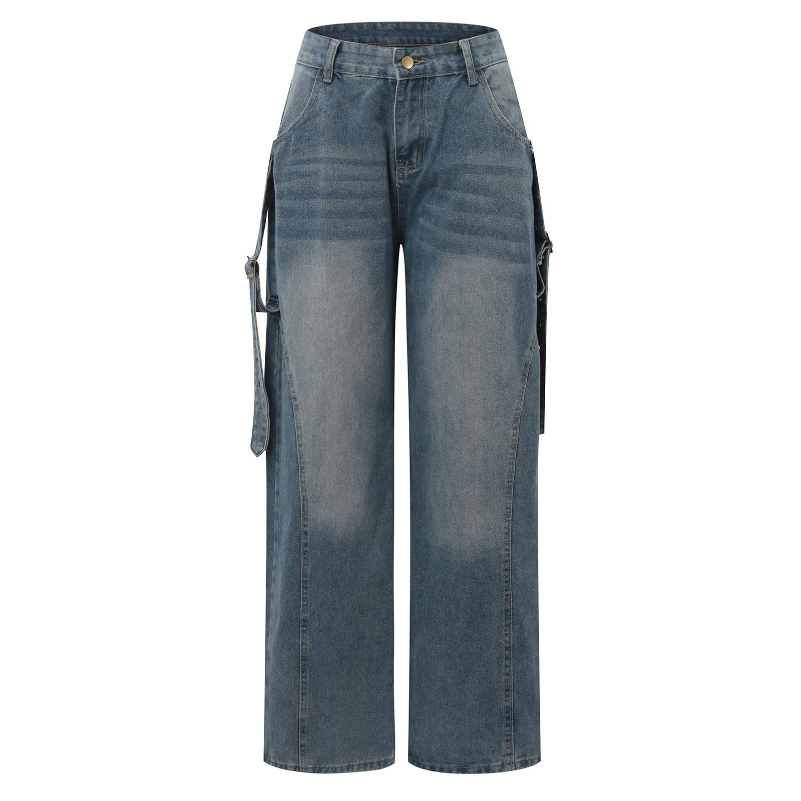Pantalon Vaquero Mujer Vaqueros Elasticos Tejanos Tallas Grandes Pantalones Ancho Casual Anchos Ropa Primavera Pantalón Baggy Ligero Rectos Invierno
