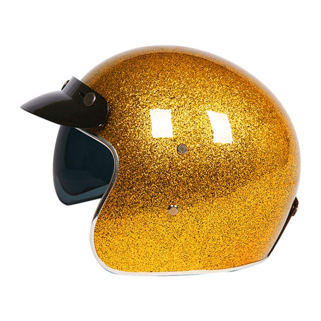 BGMKE Open Face kask motocyklowy, półtwarzowy, na skuter, Harley, vintage, do roweru, cruisera, choppera, motoroweru, ATV, certyfikat ECE (54-64 cm)