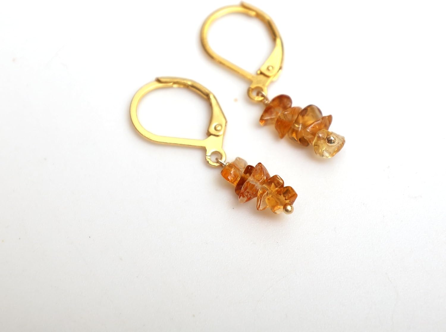 Gempires Citrine Crystal Leverback Earrings November Birthstone Gemstone Jewelry Hypoallergenic Gold Plated Lightweight Dangling Earrings For Women - Image 7