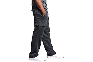 G-Style USA Mens Cargo Sweatpants Open Bottom