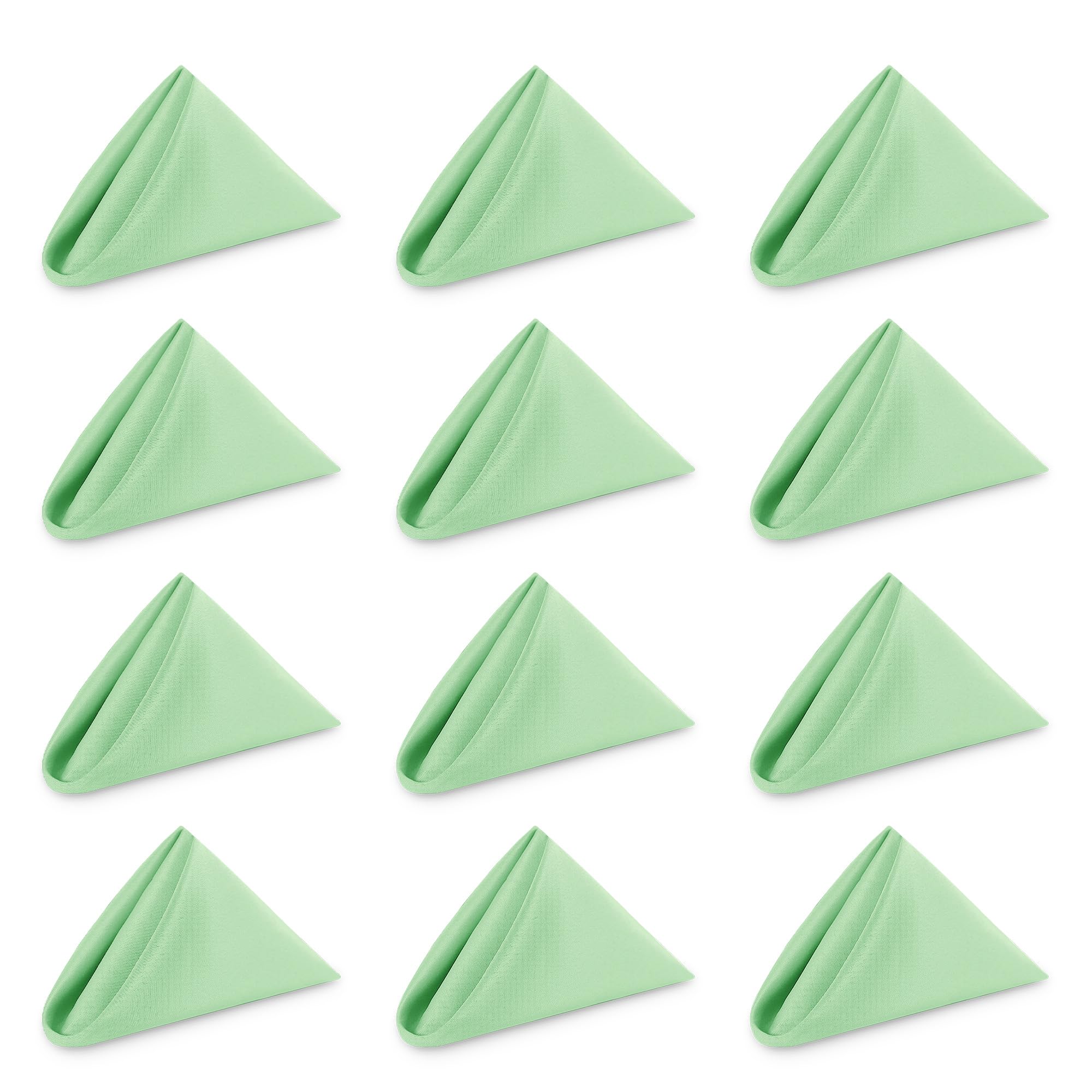 WedDecor Reusable 50cm x 50cm Fabric Apple Green Dinner Napkins – Polyester Table Napkins with Hemmed Edges, Easy-Care, Washable for Weddings, Banquets, Parties & Home Use, 50pcs