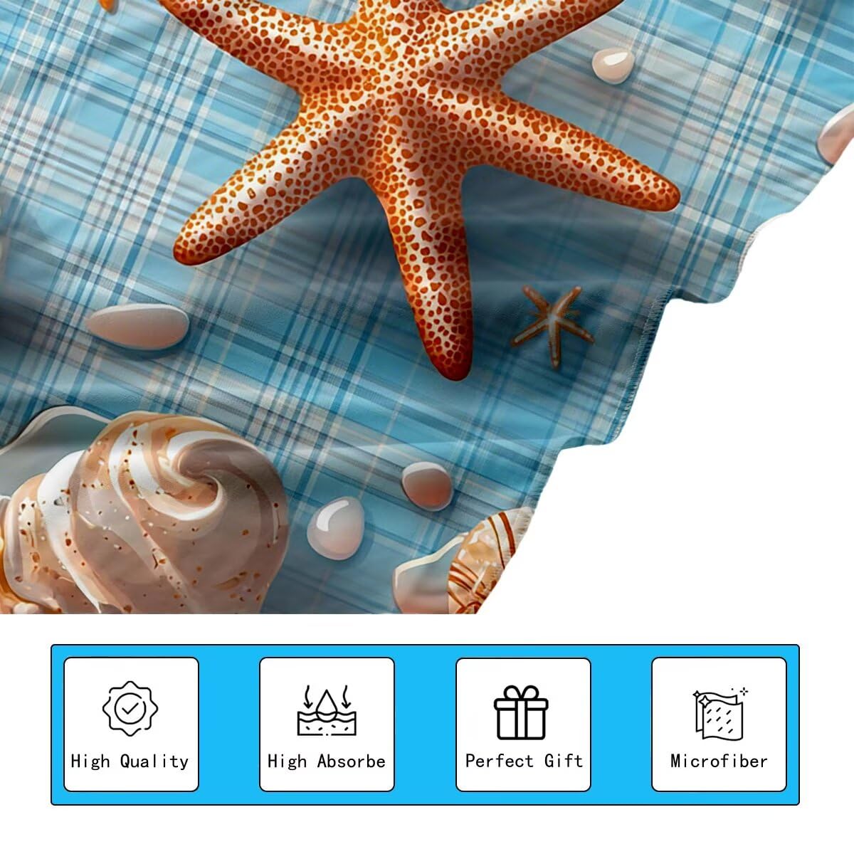 Telo Mare Microfibra, Telo Mare Grande 100x200cm 2 Pezzi, Asciugamano Palestra Donna Asciugatura Rapida, Antisabbia Asciugamano Microfibra, Leggero Asciugamani Palestra, Regalo (Stella marina) -4234
