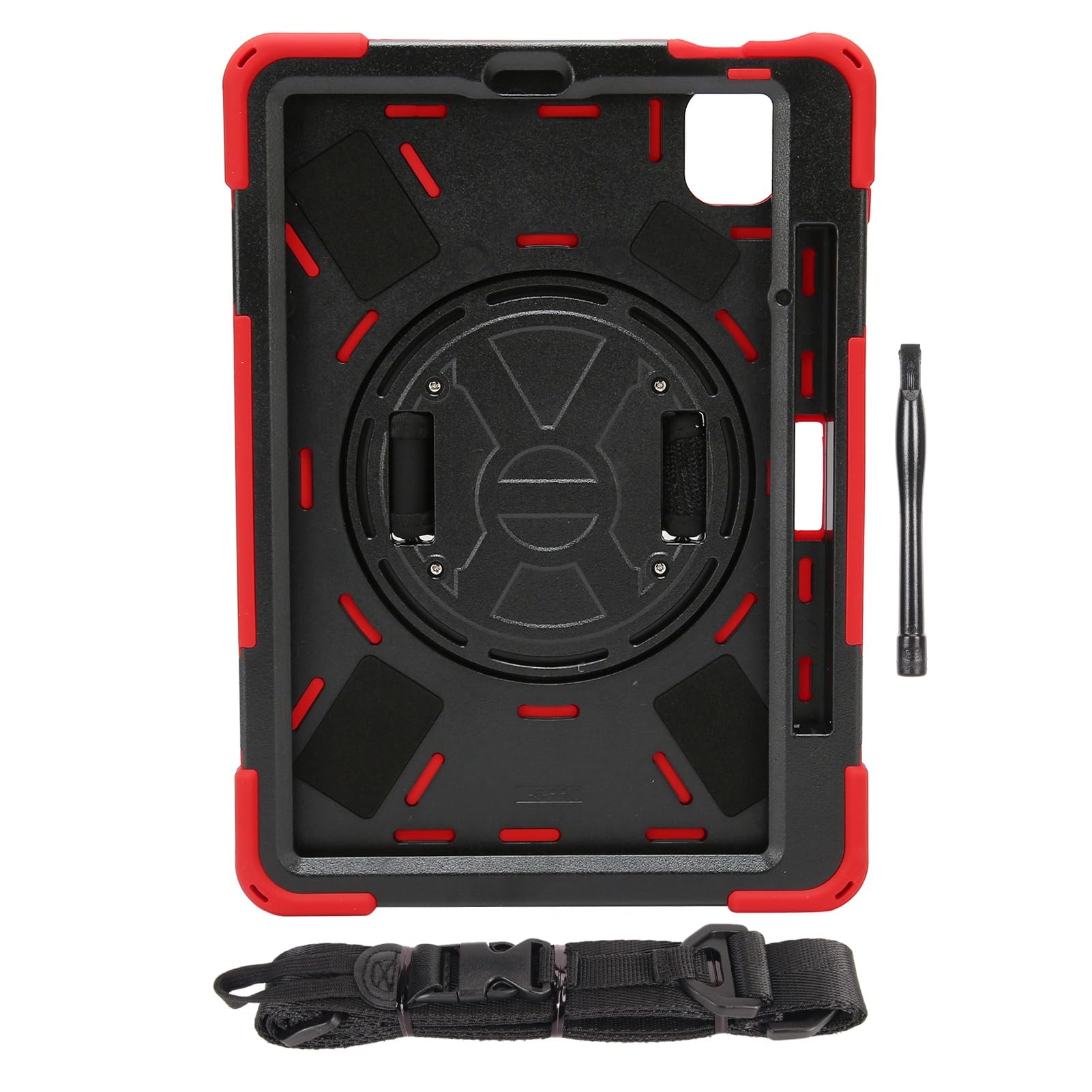 Funda resistente para tableta con soporte y correa anticaídas color negro 8