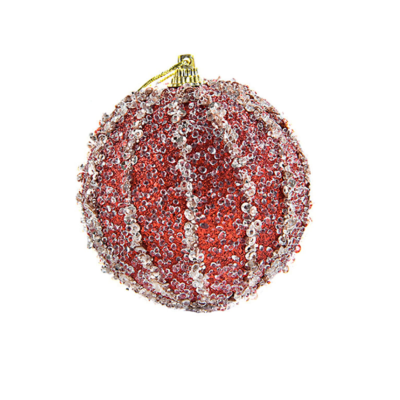 Weddi Weihnachtskugeln, Dekorationszubehör, 10 Stück Weihnachtskugel-Ornamente, 3,15 Zoll Glitzer-Pailletten-Schaumstoffkugel, bruchsichere Weihnachtsdekoration, Baum-Hängekugeln for Weihnachtsbäume (