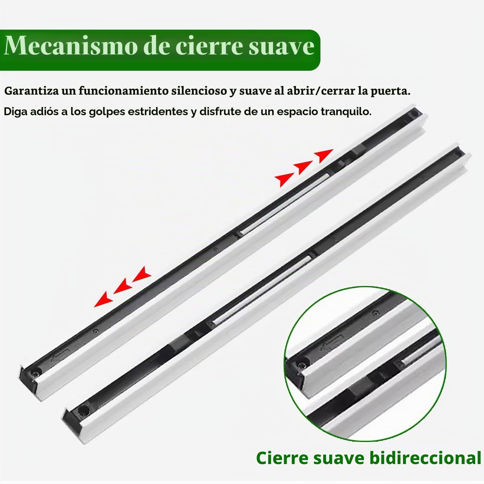 Kit Puerta Corredera Kit de Herrajes para Puerta Corrediza con Espejo Fantasma Sin Rieles, Riel de Aluminio para Puerta Corrediza con Cierre Suave, Sistema de Puerta Invisible(33.1in(84cm))